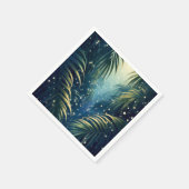 Moonlit palm leaves with fireflies, watercolor art スタンダードカクテルナプキン (角)