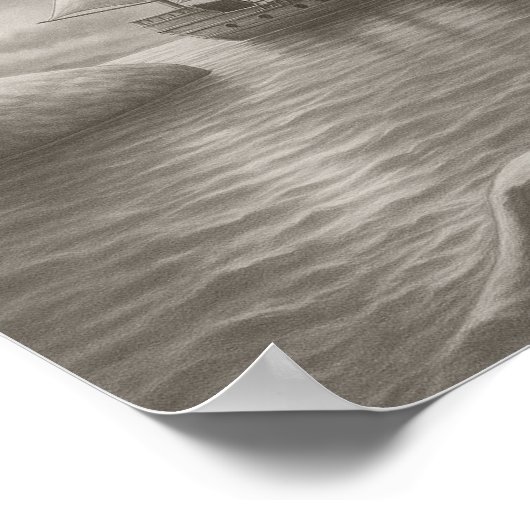 Moonlit Pirate Ship Drawing – Nautical Fantasy ポスター (角)