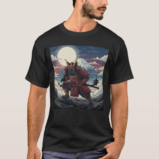 Moonlit Red Samurai Tシャツ (正面)