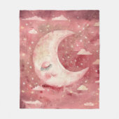 Moonlit Rustic Red Nursery & Kids' Room フリースブランケット (正面)