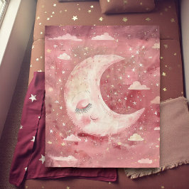 Moonlit Rustic Red Nursery & Kids' Room フリースブランケット
