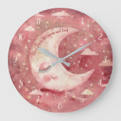 Moonlit Rustic Red Nursery & Kids' Room ラージ壁時計 (正面)
