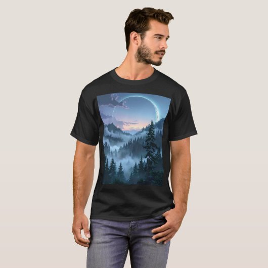 Moonlit Sanctuary: The Ethereal Forest Tシャツ (正面フル)
