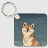 Moonlit Shiba Dog Keychain キーホルダー (正面)