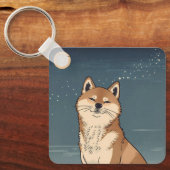 Moonlit Shiba Dog Keychain キーホルダー (正面)