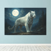 Moonlit Sovereign White Tiger | ManJiangHong Fine  キャンバスプリント (インサイチュ (ウッドフロア))