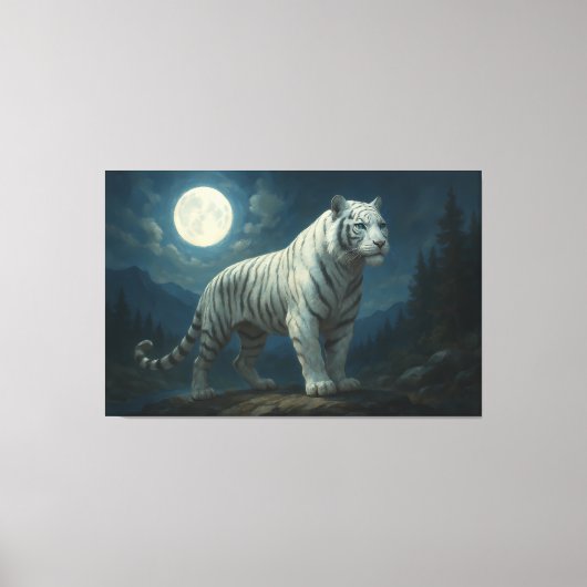 Moonlit Sovereign White Tiger | ManJiangHong Fine  キャンバスプリント (正面)
