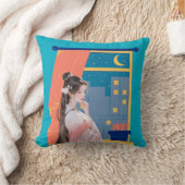 Moonlit Thoughts – Elegant Anime クッション (ブランケット)