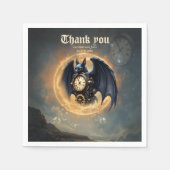 Moonlit Timekeeper – Steampunk Bat  スタンダードカクテルナプキン (正面)