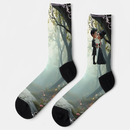Moonlit Vows – A Cute Gothic Wedding Moment. ソックス (左)