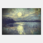 Moonlit Watercolor Landscape  ラッピングペーパーシート (正面2)