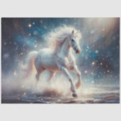 Moonlit White Horse Galaxy Craft Decoupage 薄葉紙 (正面)