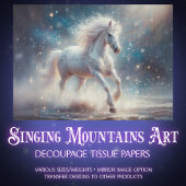 Moonlit White Horse Galaxy Craft Decoupage 薄葉紙