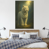 Moonlit White Tiger – Fine Art Portrait キャンバスプリント (インサイチュ (寝室))