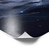 Moonlit White Tiger Guardian – Blue Fantasy Spirit フォトプリント (角)