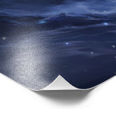 Moonlit White Tiger Guardian – Blue Fantasy Spirit フォトプリント (角)