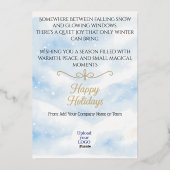 Moonlit Winter Forest Business Cozy Snowy Scene 箔シーズンカード (裏面)