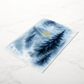 Moonlit Winter Forest Business Cozy Snowy Scene 箔シーズンカード (回転した状態)