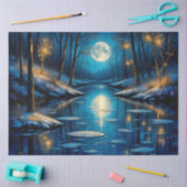 Moonlit Winter River – Enchanted Night Forest 薄葉紙 (クラフト)