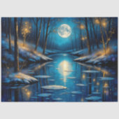Moonlit Winter River – Enchanted Night Forest 薄葉紙 (正面)
