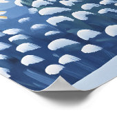 Moonlit Winter Village with Snowy Pathway ポスター (角)