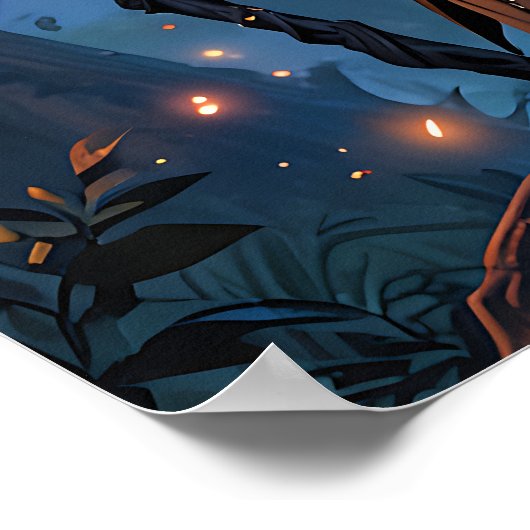 Moonlit Witch in Enchanted Forest ポスター (角)