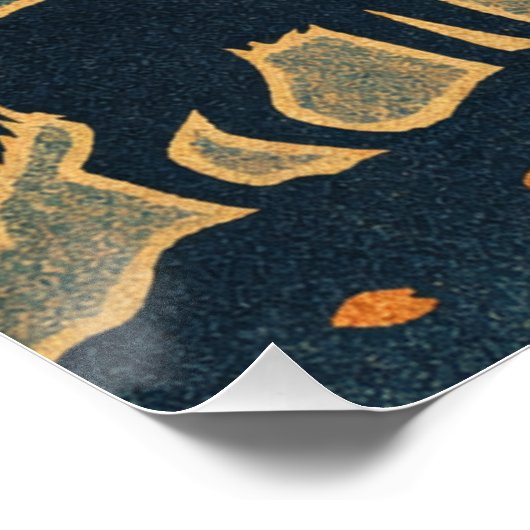 Moonlit Wolves & Mount Fuji – Japanese Night Art  ポスター (コーナー)