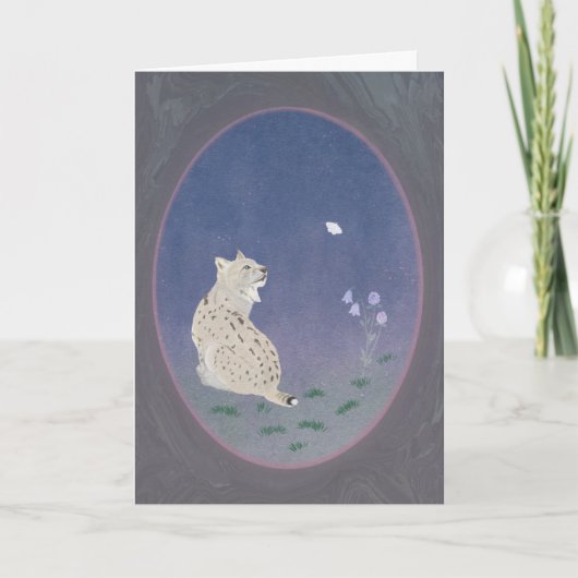 Moonlit Woodland Bobcat 5x7 Greeting Card  カード (正面)