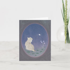Moonlit Woodland Bobcat Small Greeting Card  カード