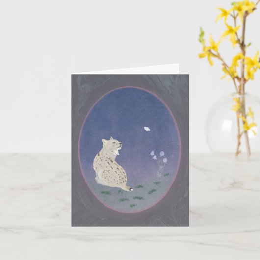 Moonlit Woodland Bobcat Small Greeting Card  カード (黄色い花)