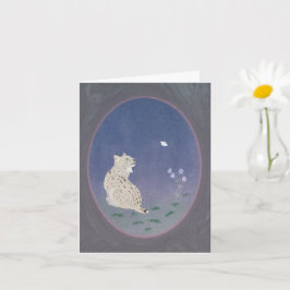 Moonlit Woodland Bobcat Small Greeting Card  カード