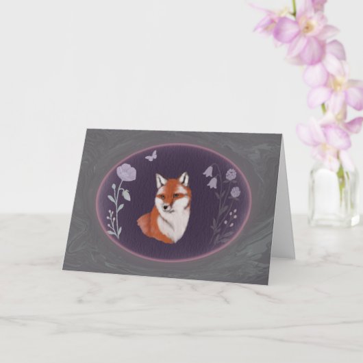 Moonlit Woodland Fox 7x5 Greeting Card カード (蘭)