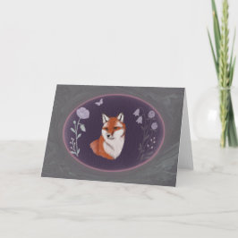 Moonlit Woodland Fox 7x5 Greeting Card カード