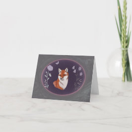 Moonlit Woodland Fox Small Greeting Card サンキューカード
