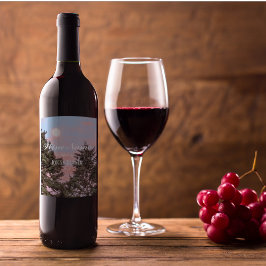 Moonrise in Pink Sky写真パーソナライズされた ワインラベル