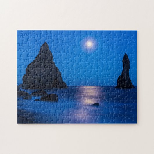 Moonrise Reflection | アイスランド レイニスドラングル ジグソーパズル (横)