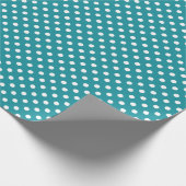Moonstoneの青かティール（緑がかった色）のマイクロ点の包装紙 ラッピングペーパー (角)