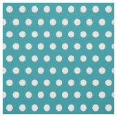 Moonstoneの青またはティール（緑がかった色）及び白い水玉模様の生地 ファブリック (見本)