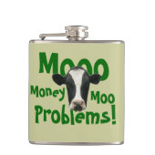 Moooのお金Moo問題のおもしろいな牛 フラスク (正面)