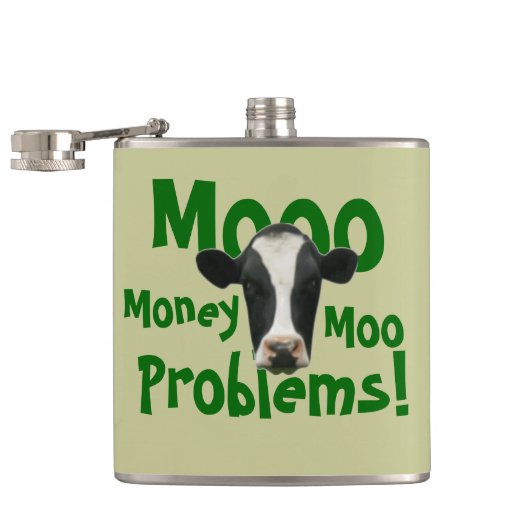 Moooのお金Moo問題のおもしろいな牛 フラスク (オープン)