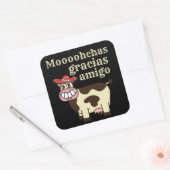 MOOOHCHAS GRACIAS AMIGO cinco de mayo おもしろい cow スクエアシール (封筒)