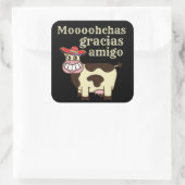 MOOOHCHAS GRACIAS AMIGO cinco de mayo おもしろい cow スクエアシール (バッグ)