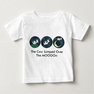 MOOOOnに跳ばれる牛 ベビーTシャツ