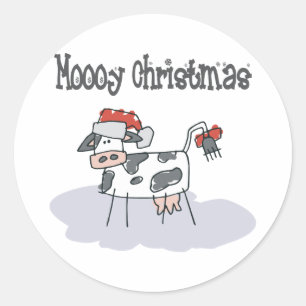 Moooyのクリスマス ラウンドシール