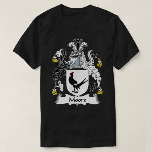 Moore Coat of Arms  Family Crest  Tシャツ (デザイン正面)