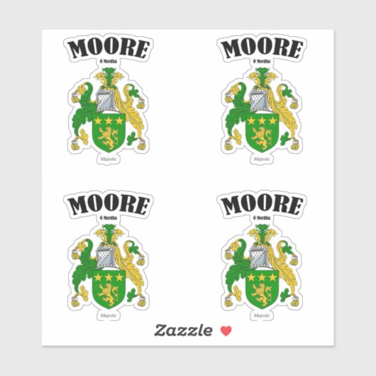 Moore Crest Irish Translation & Meaning (x4) シール (シート)
