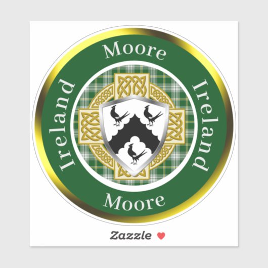 Moore Shield & Celtic Cross Personalized シール (シート)