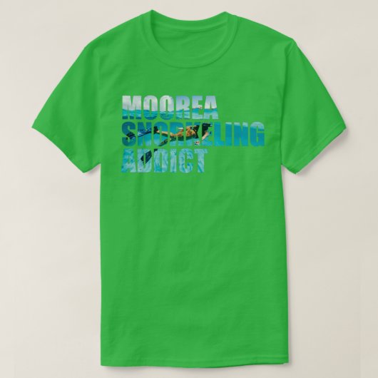 Moorea Snorkeling Addict Woman写真 Tシャツ (デザイン正面)