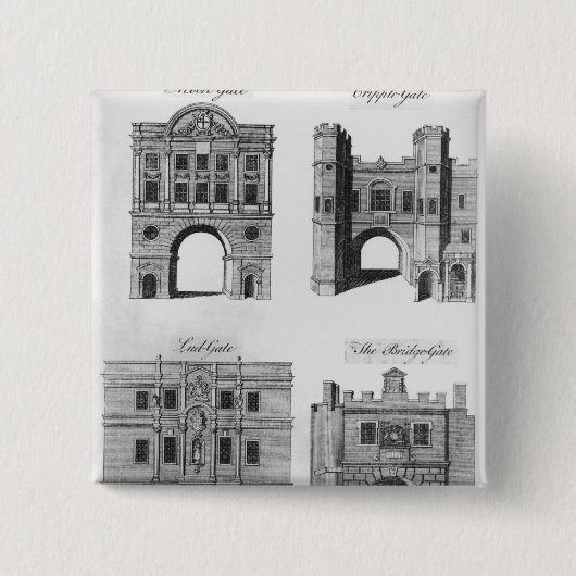 Moorgate、Cripplegate、Ludgate Bridgegate 缶バッジ (正面)