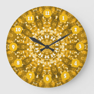 Moorishのイスラム教の芸術の金ゴールド ラージ壁時計